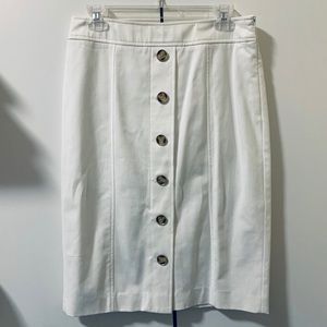 White button down pencil skirt